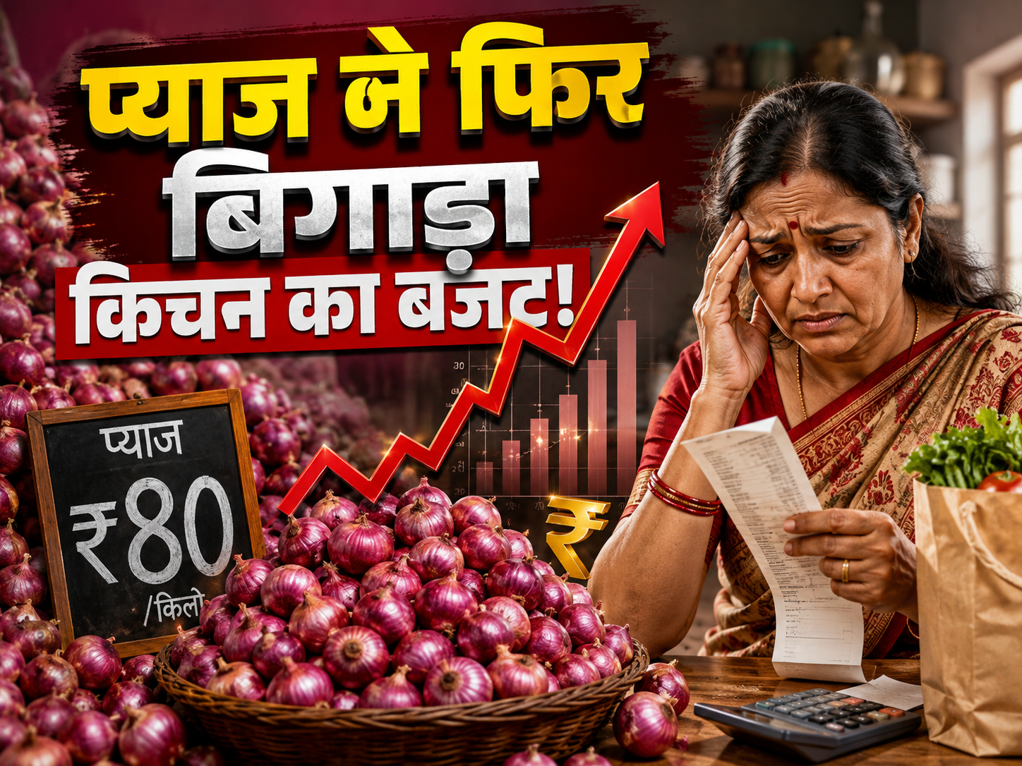 प्याज ने फिर बिगाड़ा किचन का बजट! ₹80 तक पहुंचा भाव, जानें सरकार के सस्ते प्याज से कितनी राहत